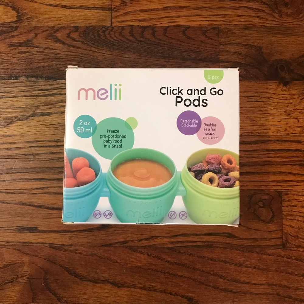 melii Snap & Go Pods Baby Food Snack Storage Contain Toddler Kids Child Boy Girl